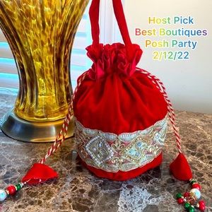 Handmade Red Velvet Potly Bag